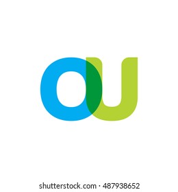 uppercase OU logo, blue green overlap transparent logo