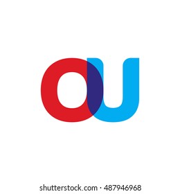 uppercase OU logo, red blue overlap transparent logo