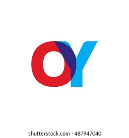uppercase OY logo, red blue overlap transparent logo