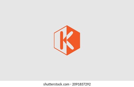 Uppercase polygon banner letter K logo Vector illustration