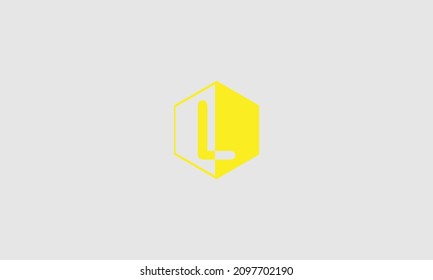 Uppercase polygon banner letter L logo Vector illustration