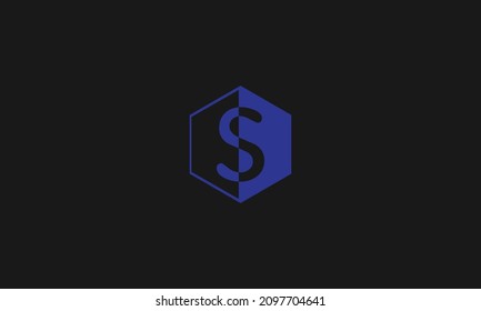 Uppercase polygon banner letter S logo Vector illustration