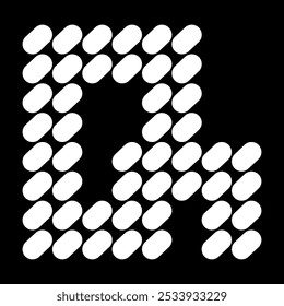 The uppercase Q alphabet design is made of dots (like stones). This letter design also looks minimalist, aesthetic, professional, sporty, unique, and of course very cool.