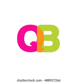 uppercase QB logo, pink green overlap transparent logo, modern lifestyle logo