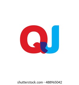uppercase QJ logo, red blue overlap transparent logo
