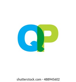 uppercase QP logo, blue green overlap transparent logo