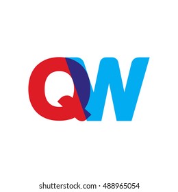 uppercase QW logo, red blue overlap transparent logo
