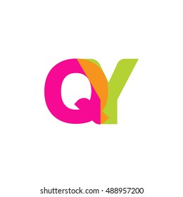uppercase QY logo, pink green overlap transparent logo, modern lifestyle logo