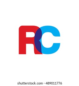 uppercase RC logo, red blue overlap transparent logo