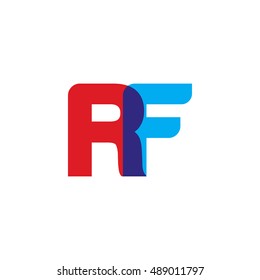 uppercase RF logo, red blue overlap transparent logo