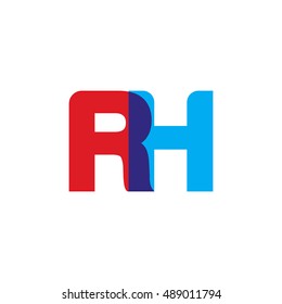 uppercase RH logo, red blue overlap transparent logo