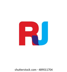 uppercase RJ logo, red blue overlap transparent logo