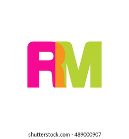 uppercase RM logo, pink green overlap transparent logo, modern lifestyle logo