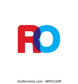 uppercase RO logo, red blue overlap transparent logo