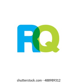 uppercase RQ logo, blue green overlap transparent logo