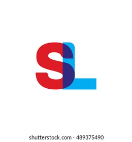 uppercase SL logo, red blue overlap transparent logo