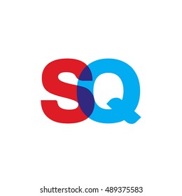 uppercase SQ logo, red blue overlap transparent logo