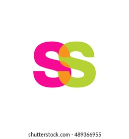 uppercase SS logo, pink green overlap transparent logo, modern lifestyle logo