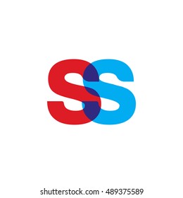 uppercase SS logo, red blue overlap transparent logo
