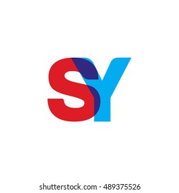 uppercase SY logo, red blue overlap transparent logo
