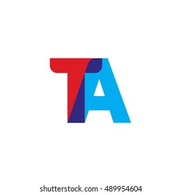 uppercase TA logo, red blue overlap transparent logo