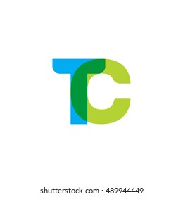 Uppercase Tc Logo Blue Green Overlap Stock Vector (Royalty Free ...