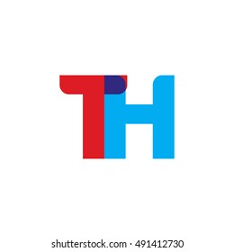 uppercase TH logo, red blue overlap transparent logo