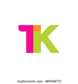 uppercase TK logo, pink green overlap transparent logo, modern lifestyle logo