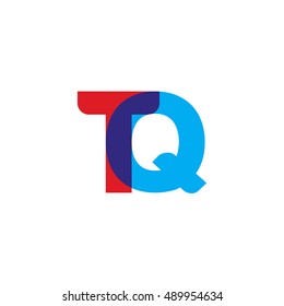 uppercase TQ logo, red blue overlap transparent logo