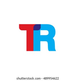 uppercase TR logo, red blue overlap transparent logo