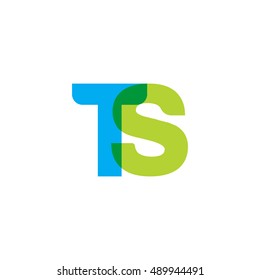 uppercase TS logo, blue green overlap transparent logo