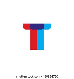 uppercase TT logo, red blue overlap transparent logo
