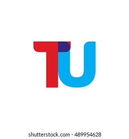 Uppercase Tu Logo Red Blue Overlap Stock Vector (Royalty Free ...