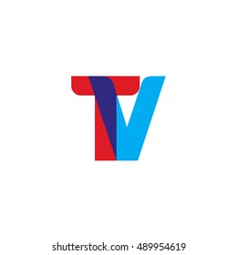 uppercase TV logo, red blue overlap transparent logo