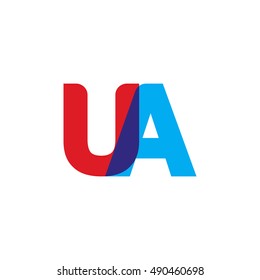 uppercase UA logo, red blue overlap transparent logo