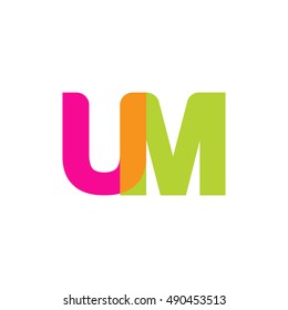 uppercase UM logo, pink green overlap transparent logo, modern lifestyle logo