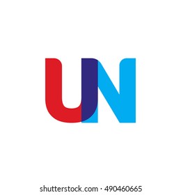 Uppercase Un Logo Red Blue Overlap Stock Vector (Royalty Free ...