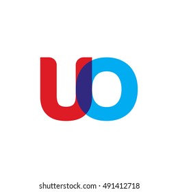 uppercase UO logo, red blue overlap transparent logo