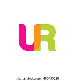 uppercase UR logo, pink green overlap transparent logo, modern lifestyle logo