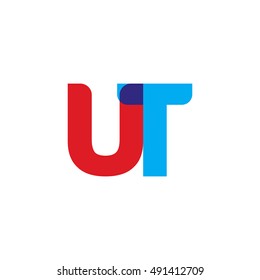 uppercase UT logo, red blue overlap transparent logo