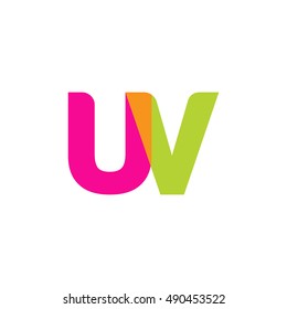 uppercase UV logo, pink green overlap transparent logo, modern lifestyle logo
