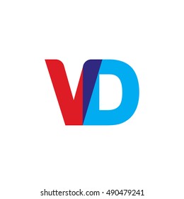 uppercase VD logo, red blue overlap transparent logo
