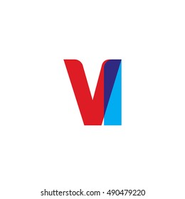 uppercase VI logo, red blue overlap transparent logo