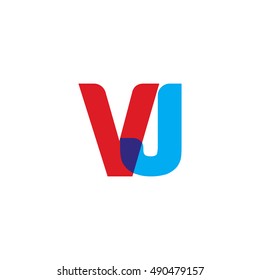uppercase VJ logo, red blue overlap transparent logo