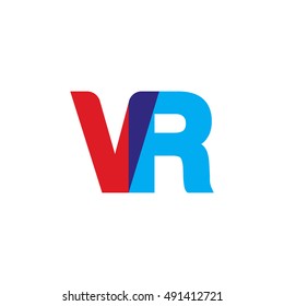 uppercase VR logo, red blue overlap transparent logo