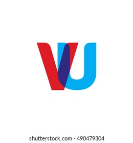 uppercase VU logo, red blue overlap transparent logo