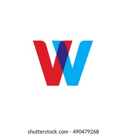 uppercase VV logo, red blue overlap transparent logo