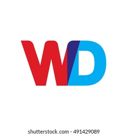 uppercase WD logo, red blue overlap transparent logo