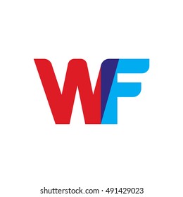 uppercase WF logo, red blue overlap transparent logo