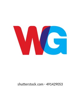 uppercase WG logo, red blue overlap transparent logo